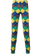 Comme Des Garçons Vintage Diamond Printed Trouser Leggings - Yellow &