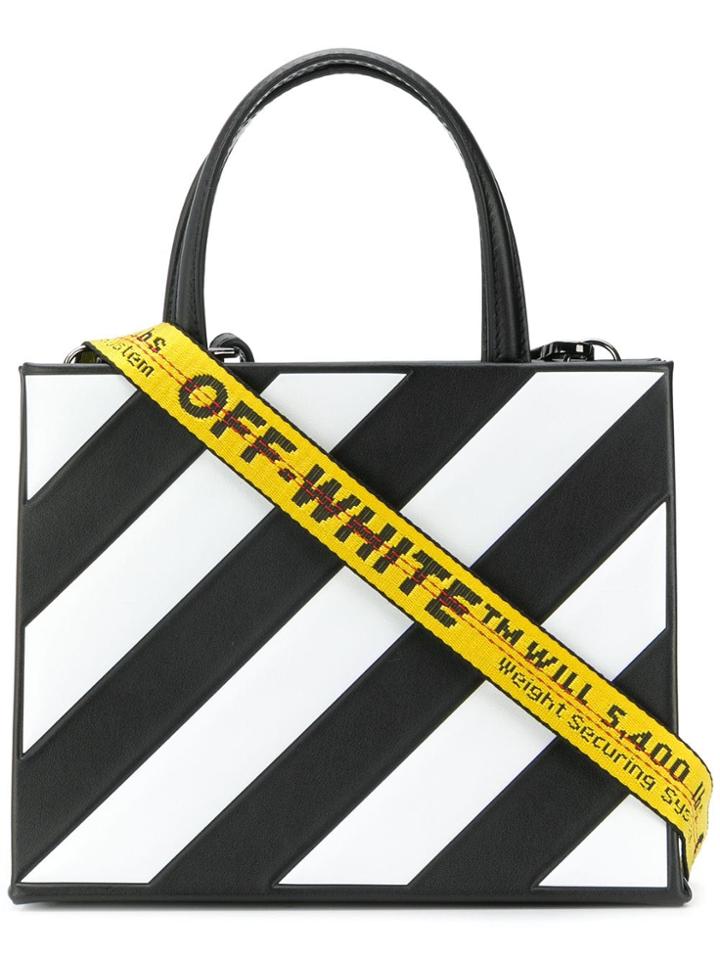 Off-white Striped Tote Bag - Black