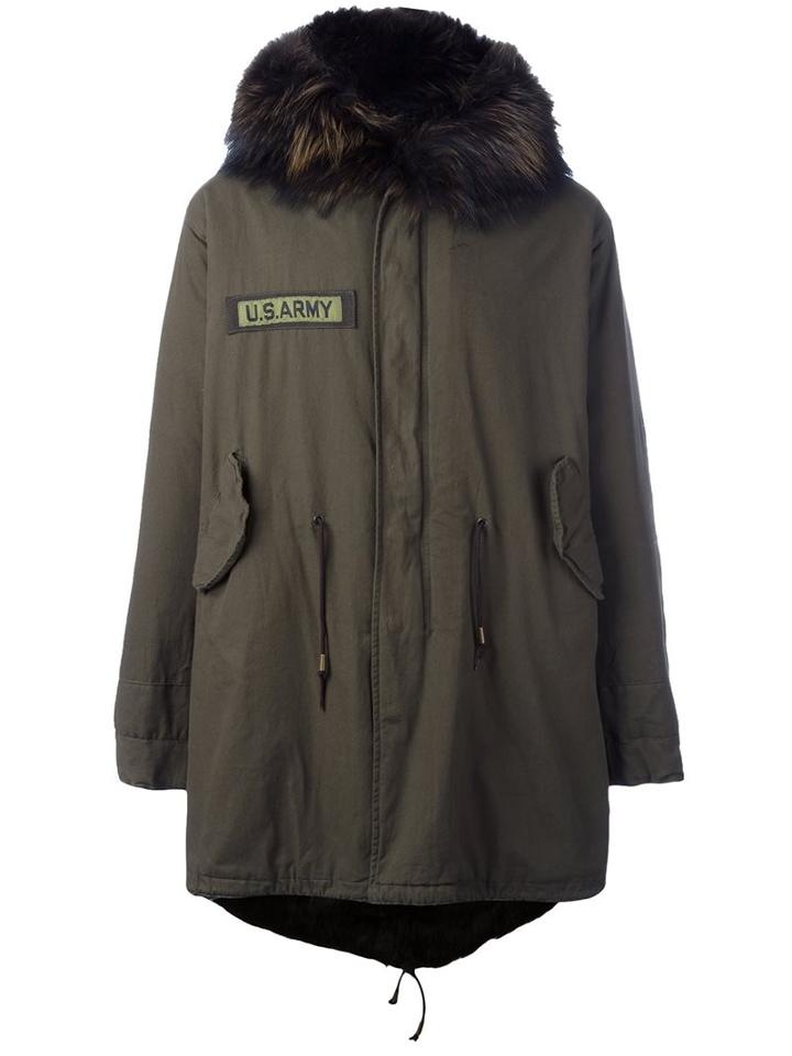 As65 Zip Up Parka Coat, Men's, Size: Small, Green, Cotton/nylon/rayon/polyester
