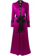 Layeur Metallic Button Dress - Purple