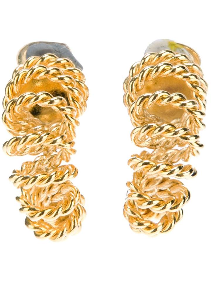 Gianfranco Ferre Vintage Chain Earring, Women's, Metallic
