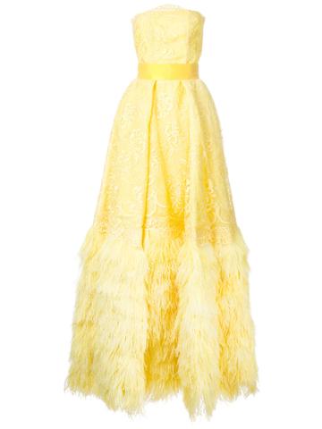 Isabel Sanchis Two-piece Embroidered Gown - Yellow & Orange