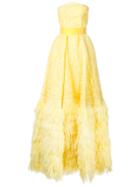 Isabel Sanchis Two-piece Embroidered Gown - Yellow & Orange