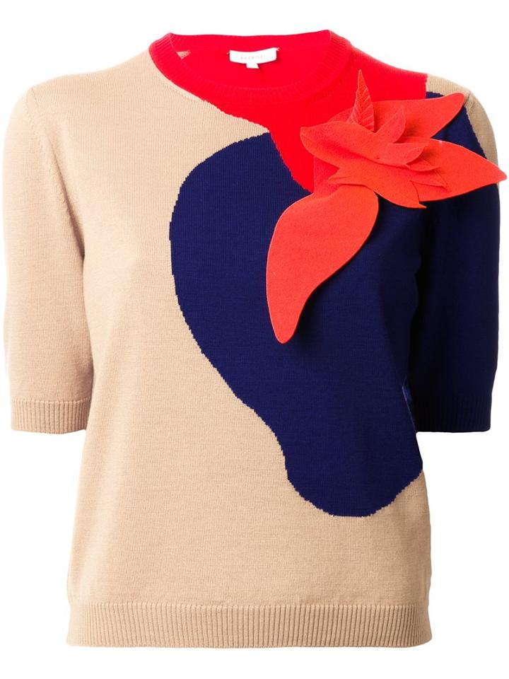 Delpozo Appliqué Detail Jumper, Women's, Size: Medium, Brown, Merino
