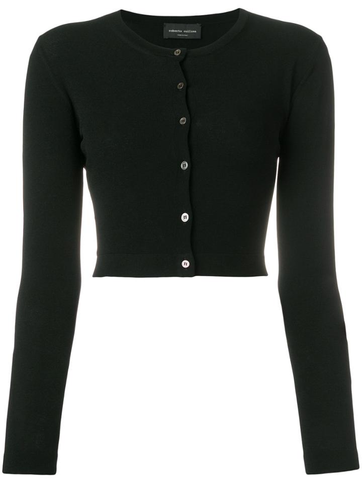 Roberto Collina Cropped Cardigan - Black
