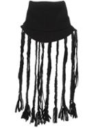Yohji Yamamoto Fringed Collar Scarf, Men's, Black, Wool