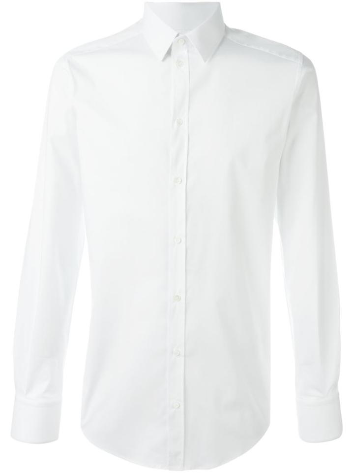 Dolce & Gabbana Classic Shirt, Men's, Size: 37, White, Cotton/spandex/elastane