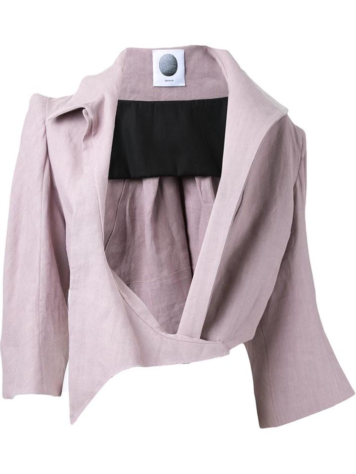 Aganovich Asymmetric Lapel Cropped Jacket
