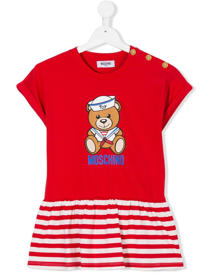 Moschino Kids Toy Teddy Sailor Dress - Red