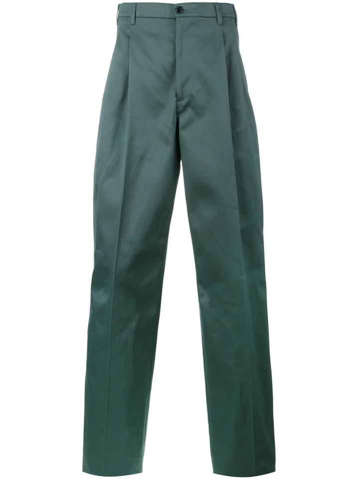 Raf Simons Blue Chinos With Tape Detail - Green