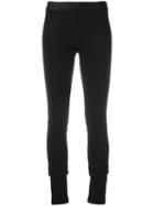 Ann Demeulemeester Long Leggings, Women's, Size: 40, Black, Linen/flax/rayon/spandex/elastane