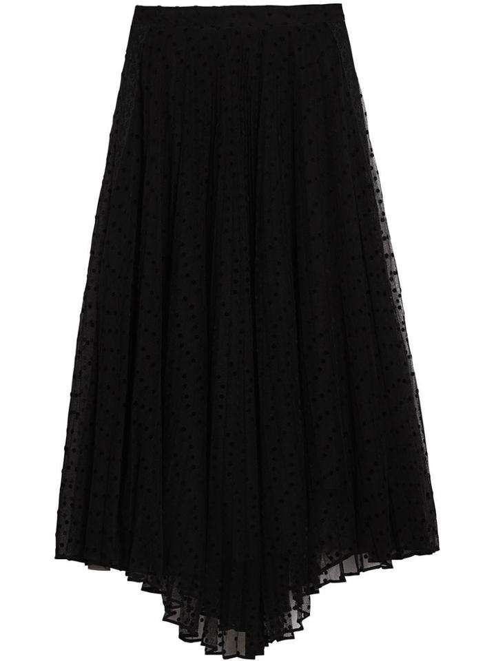 Burberry Polka-dot Flock Tulle Skirt - Black