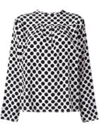 Msgm Polka Dot Blouse, Women's, Size: 40, Black, Silk/polyester