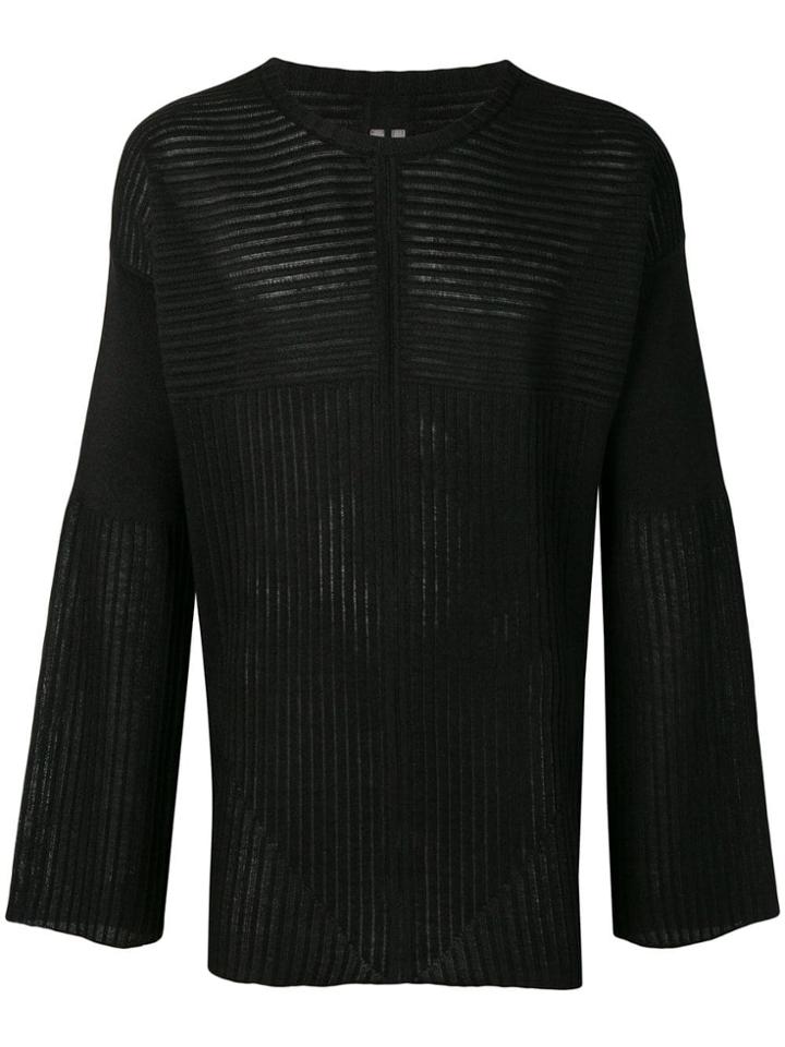 Rick Owens Ribbed Design Sweater - Black