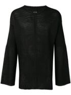 Rick Owens Ribbed Design Sweater - Black