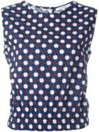 Carven Clover Print Cropped Top