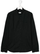 Paolo Pecora Kids Teen Mandarin Collar Shirt - Black