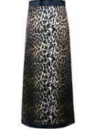 Emanuel Ungaro Leopard Print A-line Skirt, Women's, Size: 46, Brown, Silk