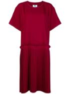 Mm6 Maison Margiela Pleated Panel Dress - Red