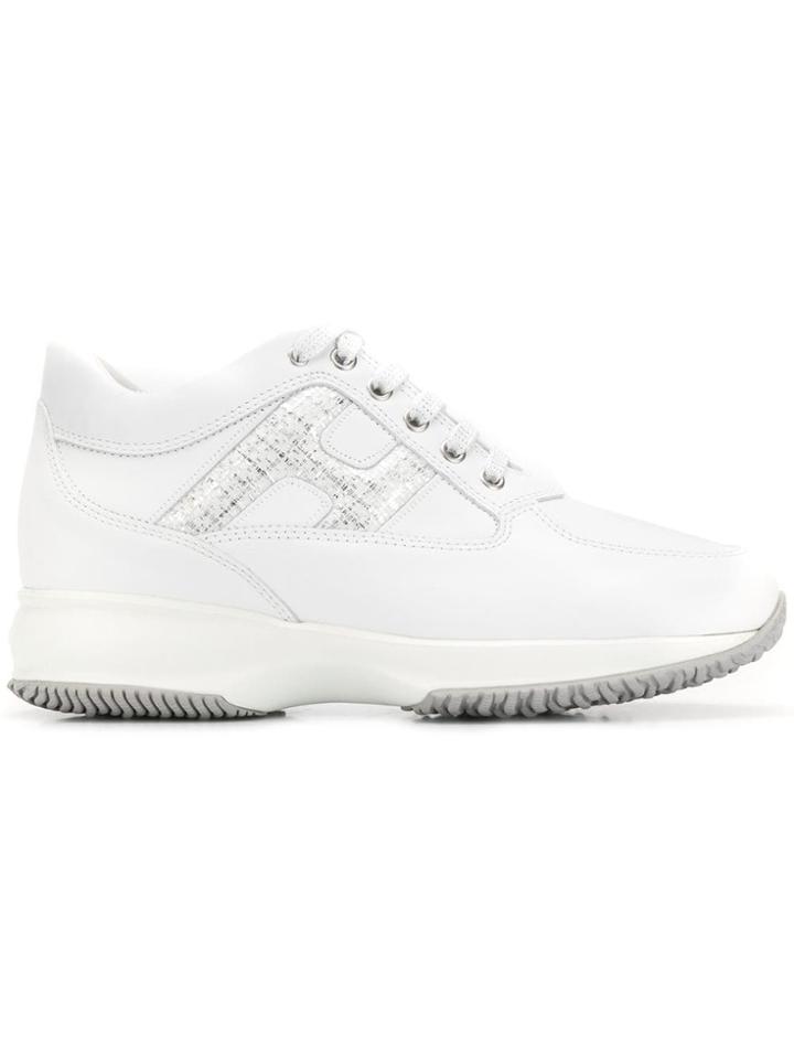 Hogan Interactive Silver Logo Sneakers - White