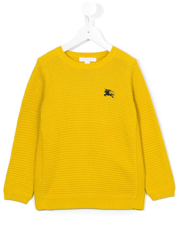 Burberry Kids Chunky Jumper, Boy's, Size: 12 Yrs, Yellow/orange