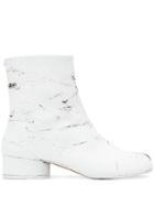 Maison Margiela Distressed Tabi Ankle Boots - White