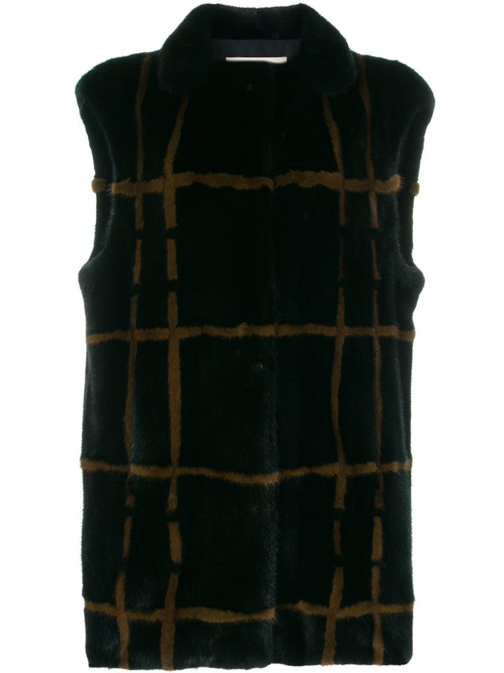 Sprung Frères Windowpane Check Coat - Blue