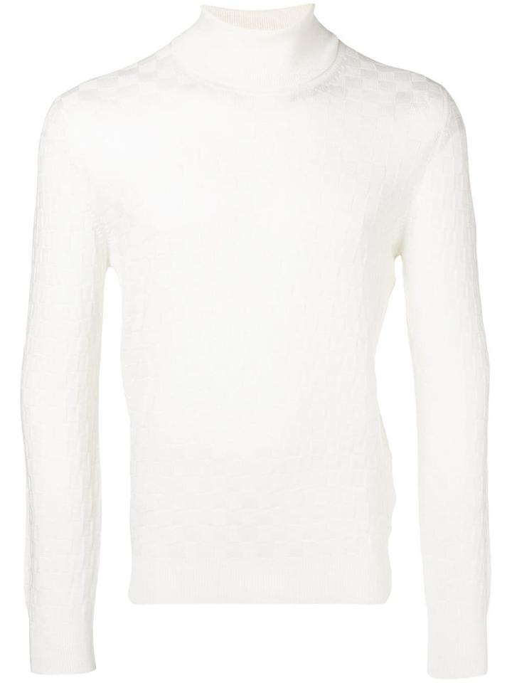 Tagliatore Checkerboard Knit Sweater - White