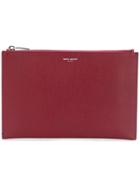 Saint Laurent Logo Embossed Clutch - Red