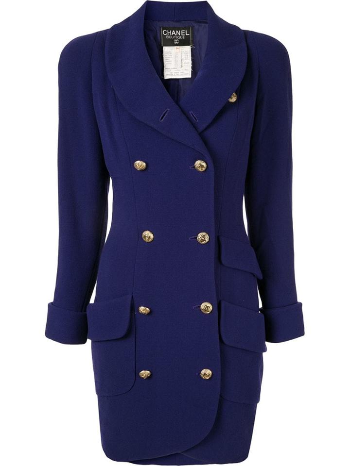 Chanel Vintage Cc Logos Button Long Sleeve Jacket - Purple