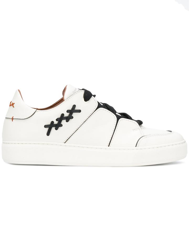 Ermenegildo Zegna Contrast Stitch Sneakers - White