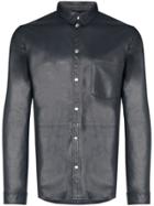 Stand Studio Philip Leather Shirt - Blue