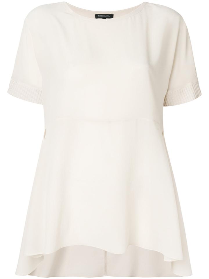 Antonelli Round Neck Relaxed Blouse - Nude & Neutrals