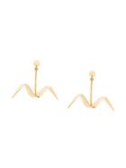 Oscar De La Renta Abstract Seagull Earrings - Metallic
