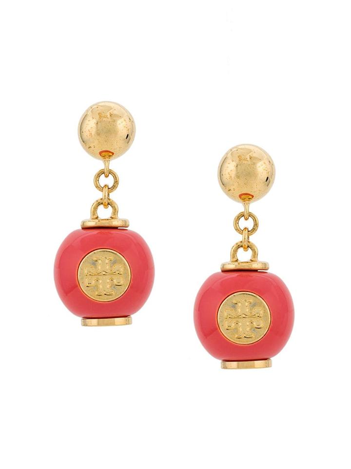 Tory Burch Logo Bead Earrings - Pink