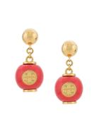 Tory Burch Logo Bead Earrings - Pink