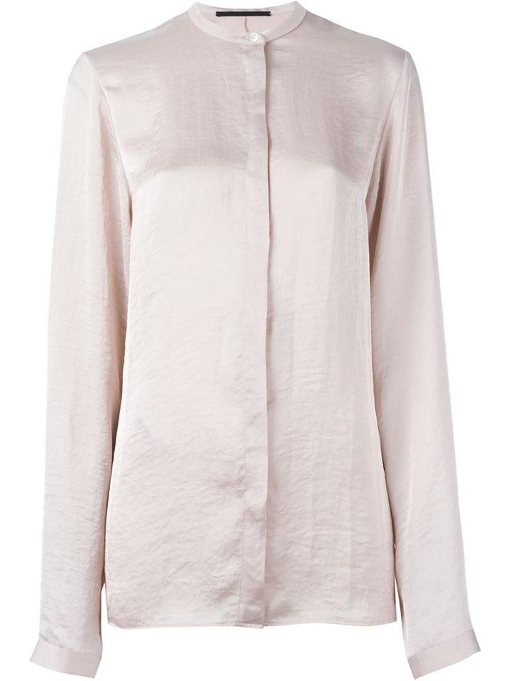 Haider Ackermann Band Collar Satin Shirt