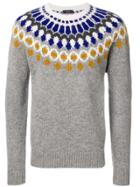 Joseph Pattern Knitted Sweater - Grey