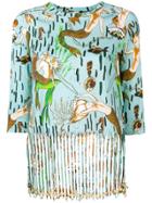 Loewe Mermaid Print Fringed T-shirt - Blue