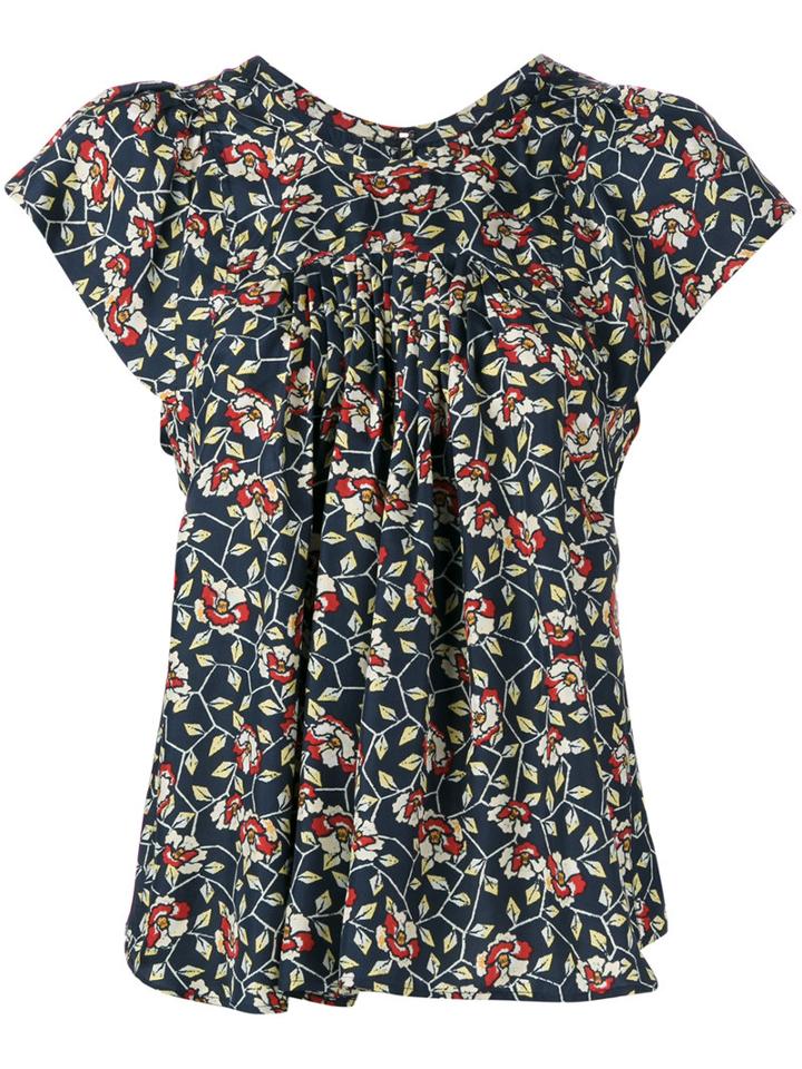 Isabel Marant Floral Gathered Blouse, Women's, Size: 36, Silk