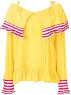 Msgm Contrast Panel Blouse - Yellow