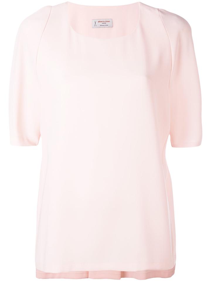 Alberto Biani Rear Pleat Blouse - Pink & Purple
