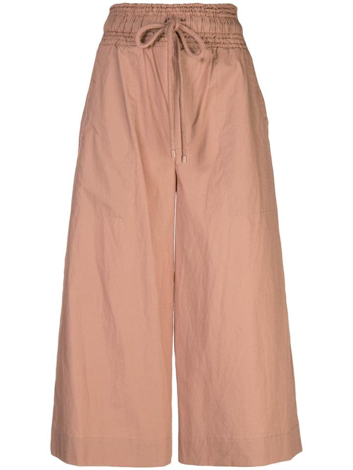 Sea Cropped Trousers - Brown