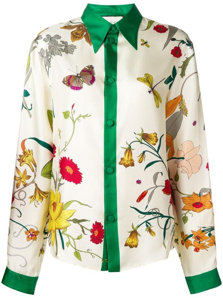 Gucci Flora Print Shirt - White
