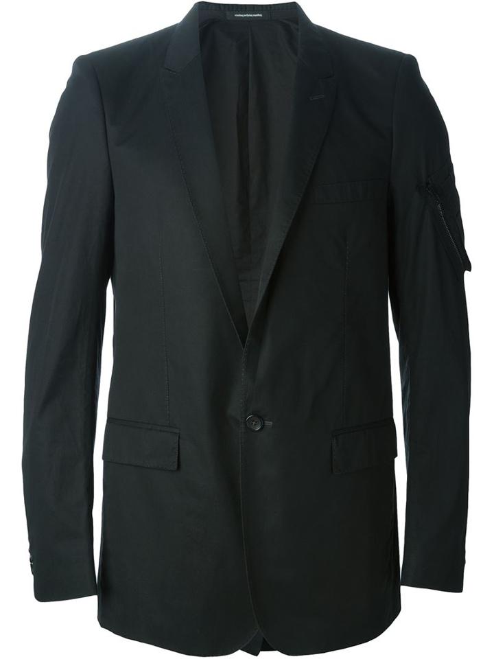 Nicolas Andreas Taralis Zip Pocket Detail Blazer, Men's, Size: 48, Black, Cotton