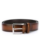 Canali Perforated Edge Belt, Men's, Size: 85, Brown, Leather