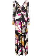 Emilio Pucci Frida Print Crystal Embroidered Long Dress - Black
