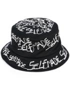 Selfmade By Gianfranco Villegas - Embroidered Bucket Hat - Men - Cotton - One Size, Black, Cotton