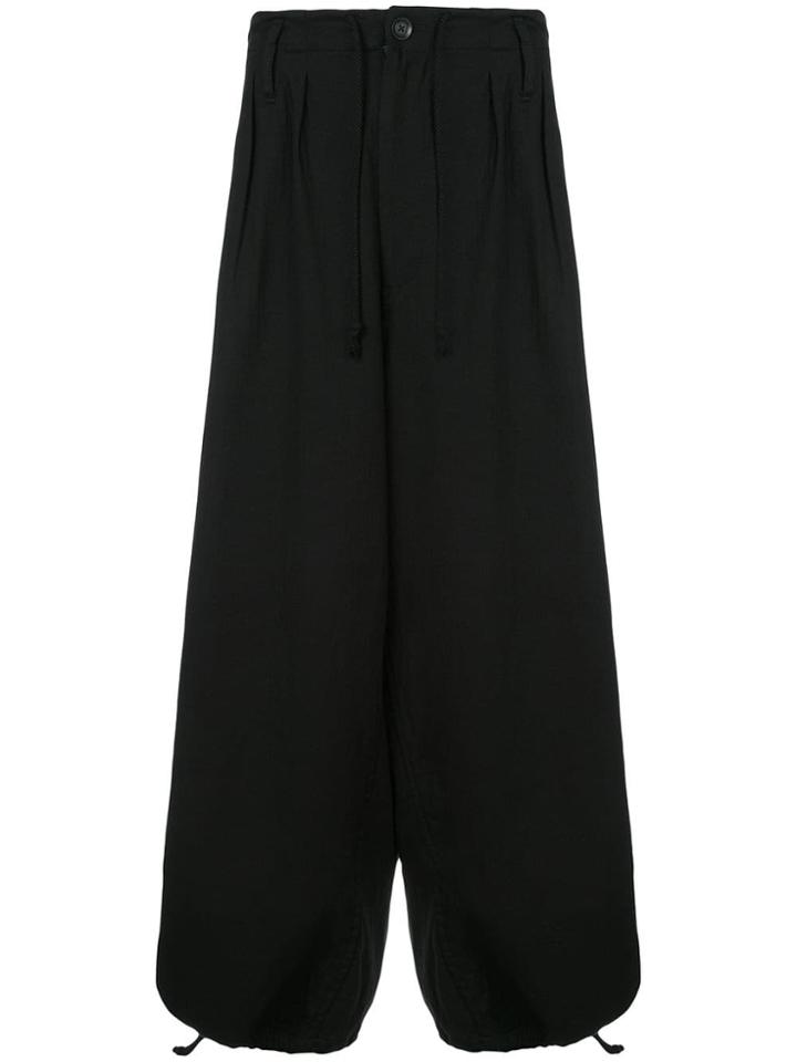 Yohji Yamamoto Balloon Cropped Trousers - Black
