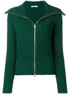 Odeeh Zipped Knitted Cardigan - Green